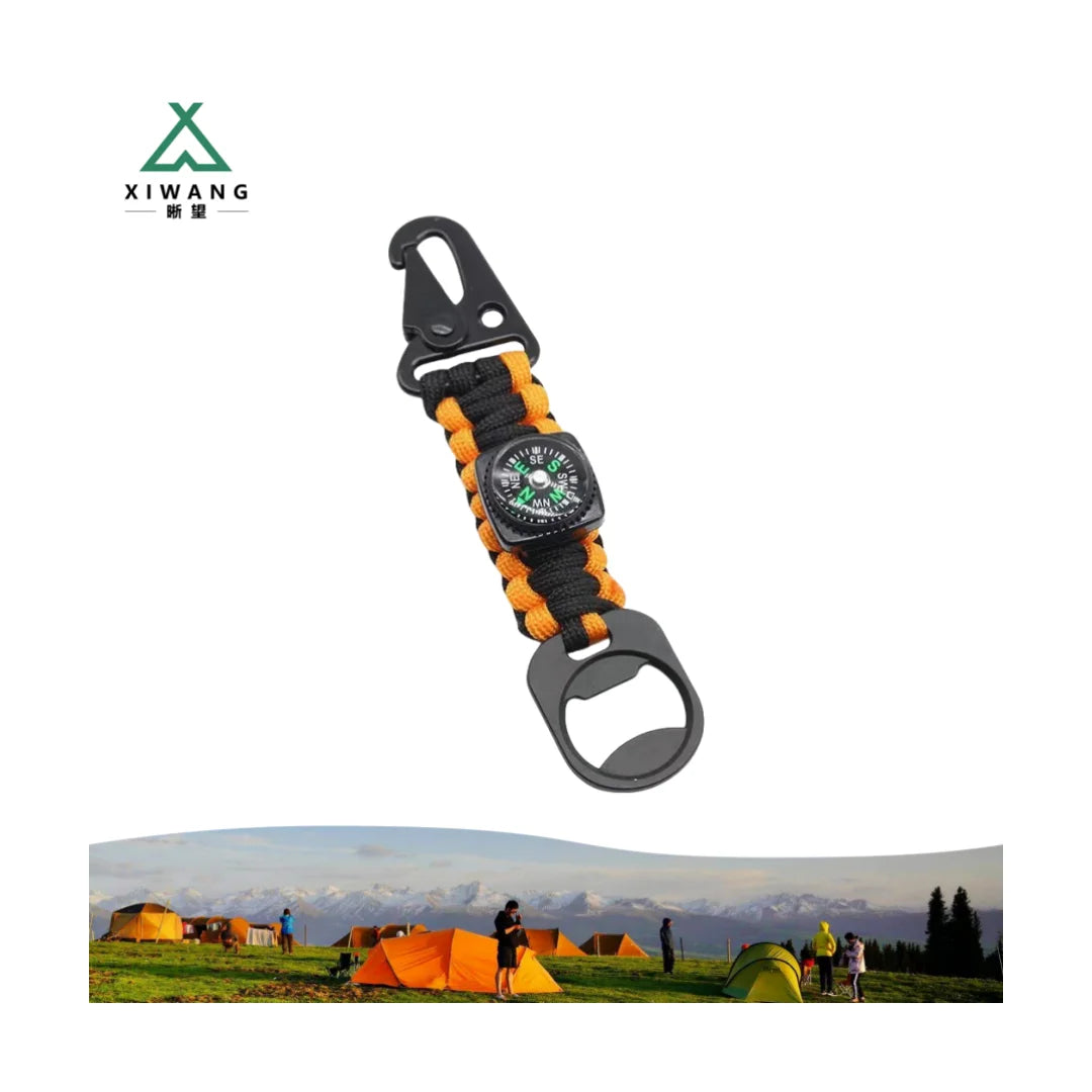 XIWANG Mountaineering Buckle Key Chain Black Fastener Mountaineering Buckle Umbrella Rope Braided Key Chain