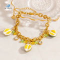 SUMMLY Trend 18K Gold Plated Stainless Steel Chain Bracelet Durian Pendant Trend Wholesale Fashion Jewelry