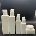 30ml square White Ceramic Opal Glass Lotion Bottles Glass Bottle with Pump