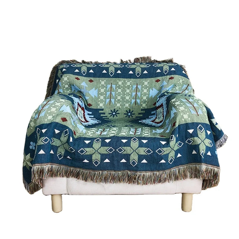 INS Fashion Jacquard Weaved Picnic Rugs Mexican Custom Woven Blankets Throws