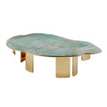 Luxury Minimalist Centre End Table Living Room Furniture Modern Metal Mirrored Stainless Steel Rectangle Marble Coffee Tables