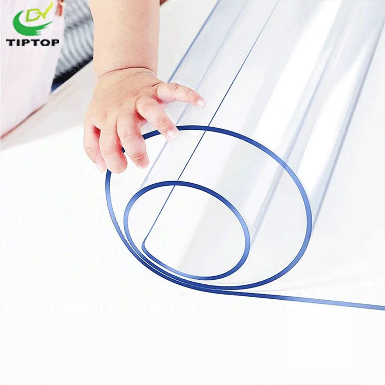 Tiptop Transparent Soft PVC Film Roll Flexible Clear Vinyl Sheet Material for Packaging Cover and Stationery Use