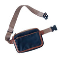 2024 Custom LOGO Black Leather Fanny Pack Pouch Men Waist Bag