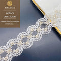 Gold Wire Embroidered Barcode Lace Metal Wire Mesh for Clothing & Skirt Accessories with Floral Beaded Decorations Tulle Fabric