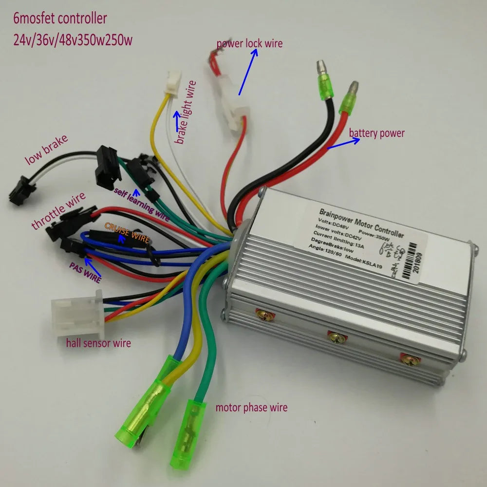 24v36v48v60v250w350w 6Mosfet Dual Mode BLDC Motor Speed Controller Electric Scooter Bike Intelligent MTB SKATEBOARD DIY Part