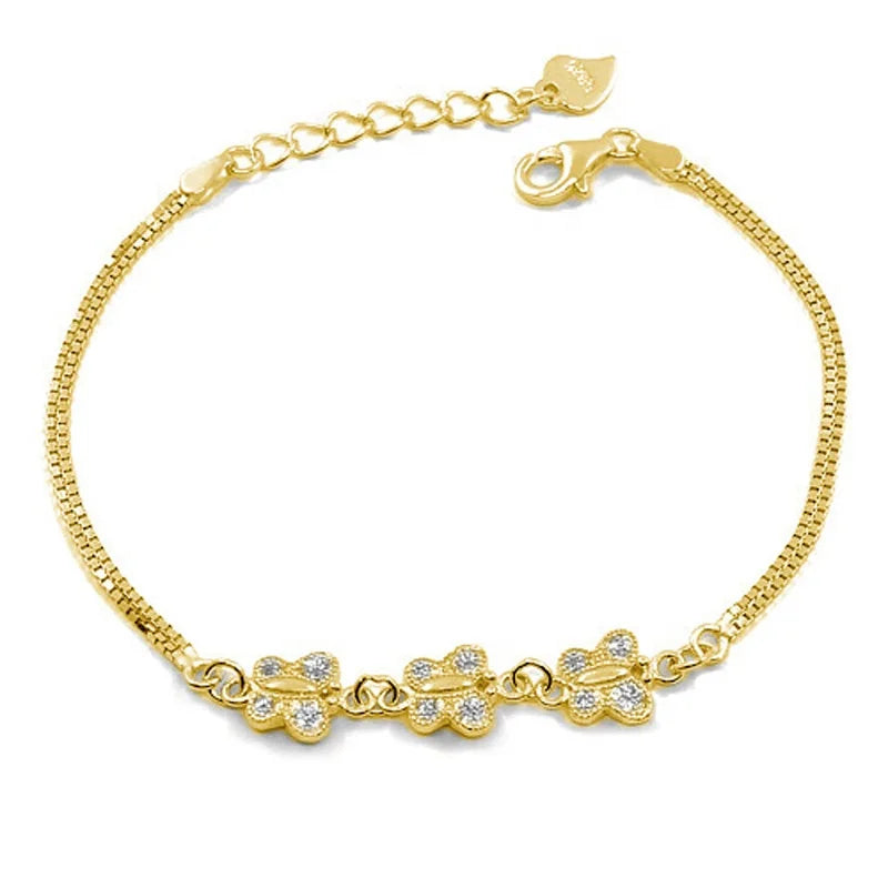Wholesale Jewelry Fashion Real 925 Sterling Silver Butterfly Bracelets