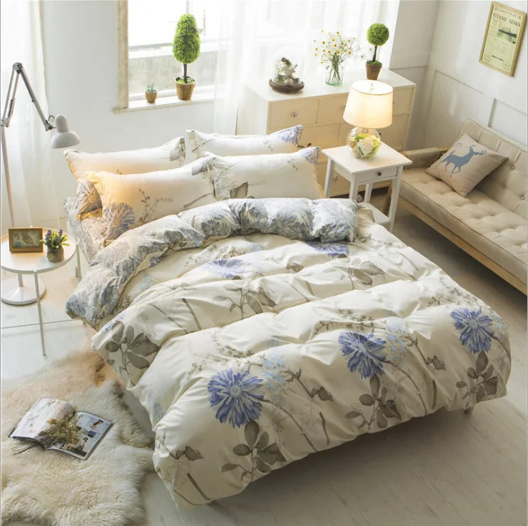 Custom 3D Printing King Queen Size Comforter Bedding Set 100% Cotton Bed Sheet Set