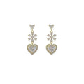 AA01155 Love Flowers Diamond Stud Earrings Super Flash Design Temperament Earrings