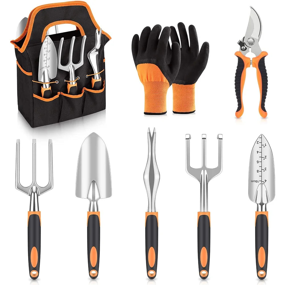 Durable Garden Tools Set  Aluminum Material Gardening Tool Kit for Indoor Farming