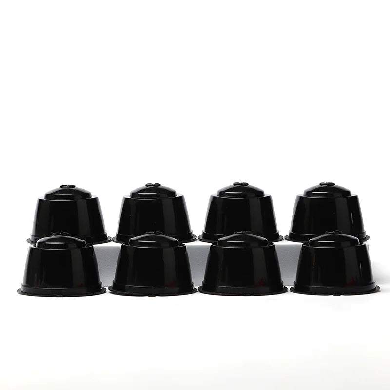 8 Pcs Reusable Plastic Refillable Coffee Capsule with Lid for Dolce Gusto