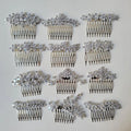 SLBRIDAL Trendy Sparkling Cubic Zircon Girls Hair Comb Bridal Wedding CZ Headpieces Hair Accessories Women Hair Jewelry