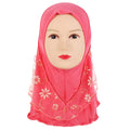 Muslim Children Kids 2 Layer Girls Islamic Scarf Arab Shawls Hijab For 7-11-Year Muslim Children