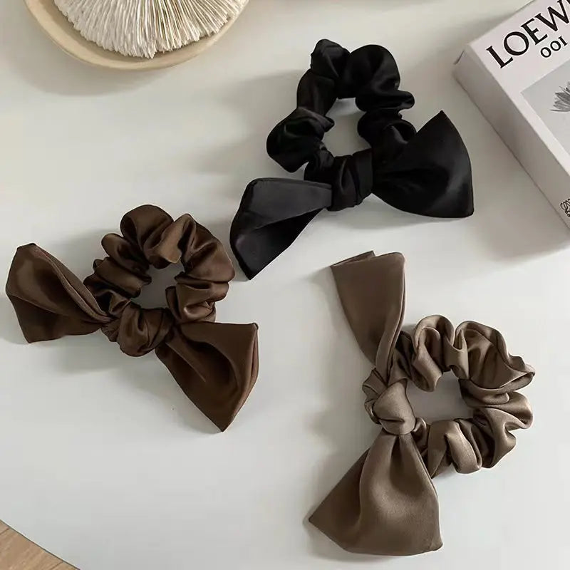Korean Black butterfly Knot Hair Scrunchies Simple Elastic Hair Ties Women Sweet Temperament Hair Ropes Accessories