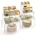Acrylic Cabinet Organizer Set of 2 Shelf Organizer Spice Rack Organizer for Cabinet Desk Countertop Organizer