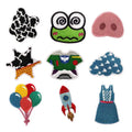 Kawaii Iron on Embroidery Cartoon Frog Pig Starfish Jeans Dress Patch for Kid's Clothes Hat Bag