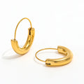JOOLIM  High End 18K Gold Plated Smooth C Dangle Hoop U Huggie Earring Stainless Steel Fashion Jewelry for Women