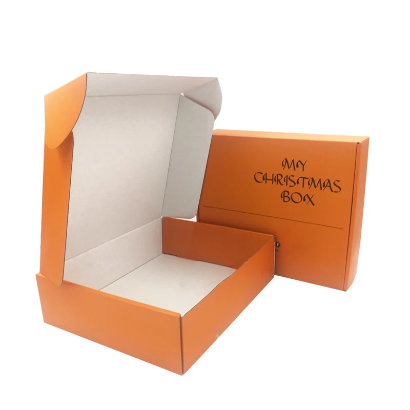 Custom New Pop Orange Corrugated Packaging Box Clothes Packaging Box Christmas Gift Box