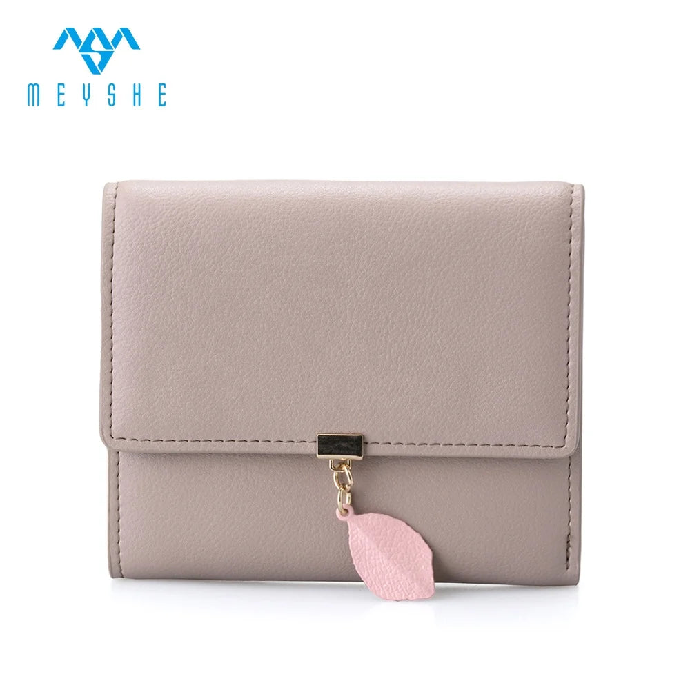 Factory Price Custom High Quality Khaki Pu Leather RFID Zipper Coin Pocket MINI Women Wallets for Ladies