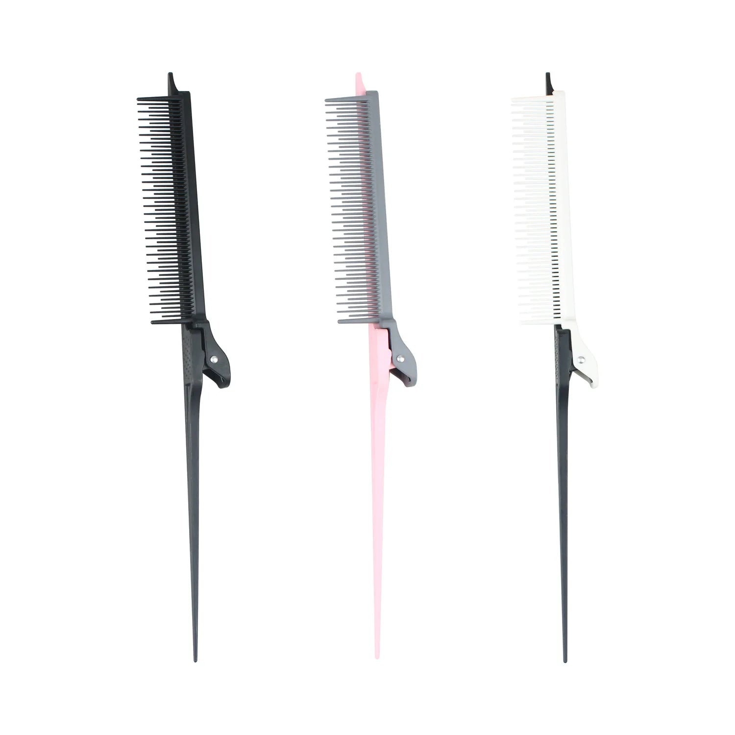 Professional Salon Teasing Clip Comb Multifunctional Highlight Parting ABS Foldable Plastic Rat Tail Hair Home Use