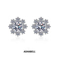 Romantic Sweet Snowflake D Colour Moissanite Earrings S925 Sterling Silver Earrings Female