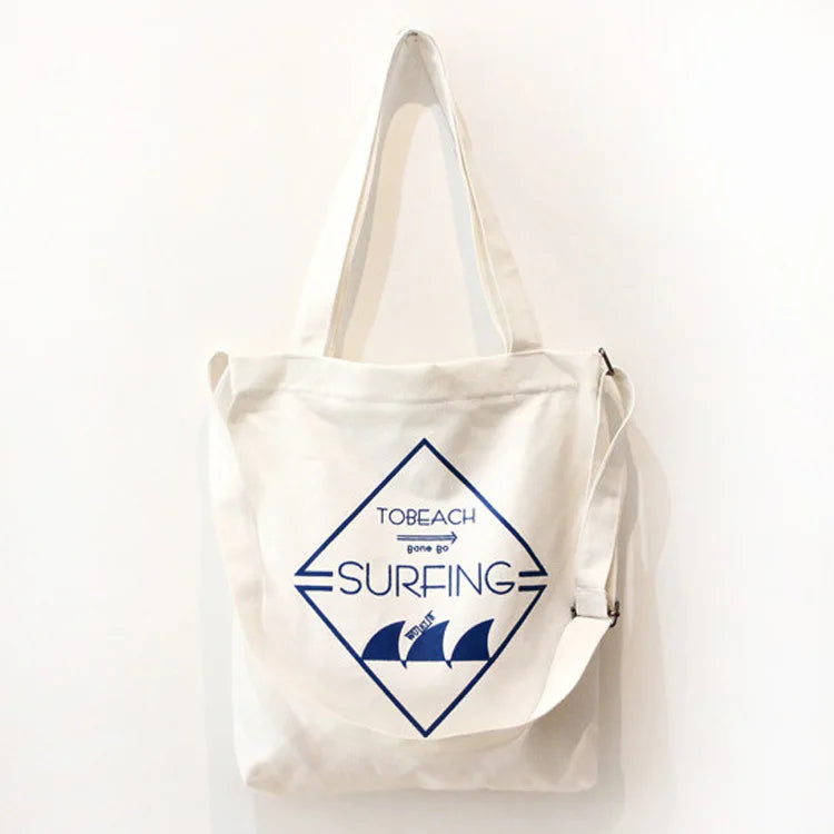 Women's Custom Printed Logo Tote Bag Eco-Friendly Canvas Cotton Silk Gsm Style Time Pattern Letter Pcs Color Handbags Pack