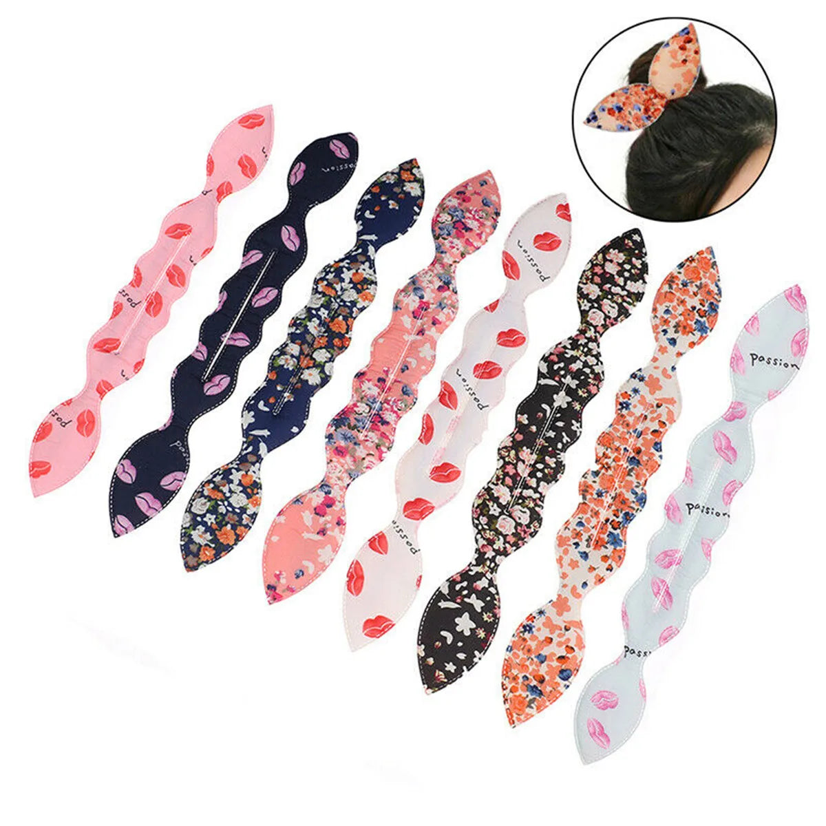 Women Rabbit Ears Hair Bun Maker Styling Bands Former Foam Twist Magic Hair Accessories DIY Tool