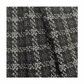 New Design Black White Checkered Stretch Spandex Jacquard Fabric Tweed  Weave Fabric for Suits