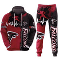 Trending Hot Clothing Printed Warm Hooded Sweater Knit Sport Style Casual Two Piece Set Women