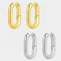 Minimalist Design Rounded Corner U-shaped Embrace Brass With 18k Real Gold Plating Earrings