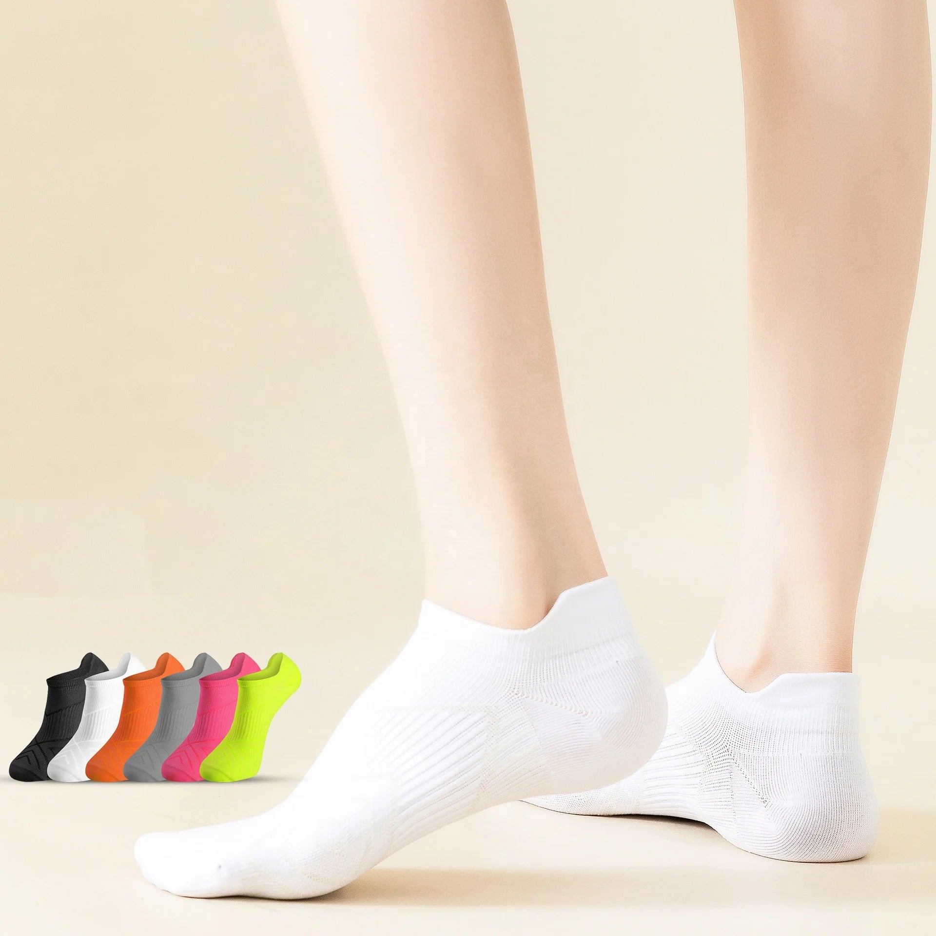 Wholesale Summer Neon Green Pink Lightweight Sports Short Socks Women Men Workout Running Athletic Ankle Socks