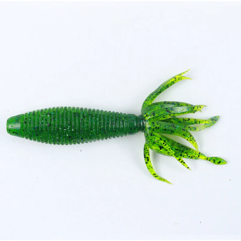 Selco Bass Fishing Lure Soft PVC Worm Artificial Grub Multi Color Bait for Tackle Accessories