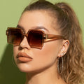 UNOC Luxury Women's Sunglasses with Purple PC Frame Retro Big Square Design Quality Shades for Wholesale Arrivals
