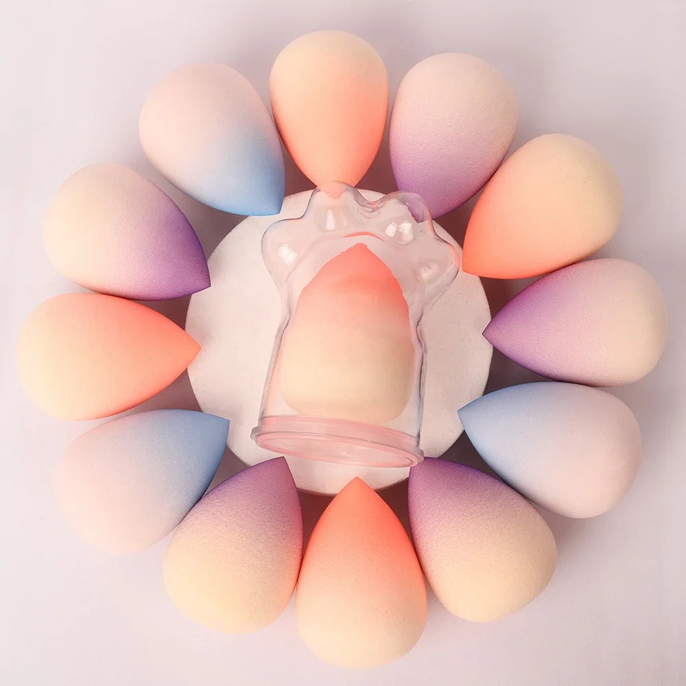 ZH Custom Soft Blender Makeup Sponge Gradient Color Egg Latex Free Cute Beauty Private Label Wholesale