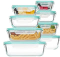 Modern Square Rectangle Glass Lunch Box with Injection-Molded PP Lid Microwave & Refrigerator Safe Food Storage Bento Meal Box
