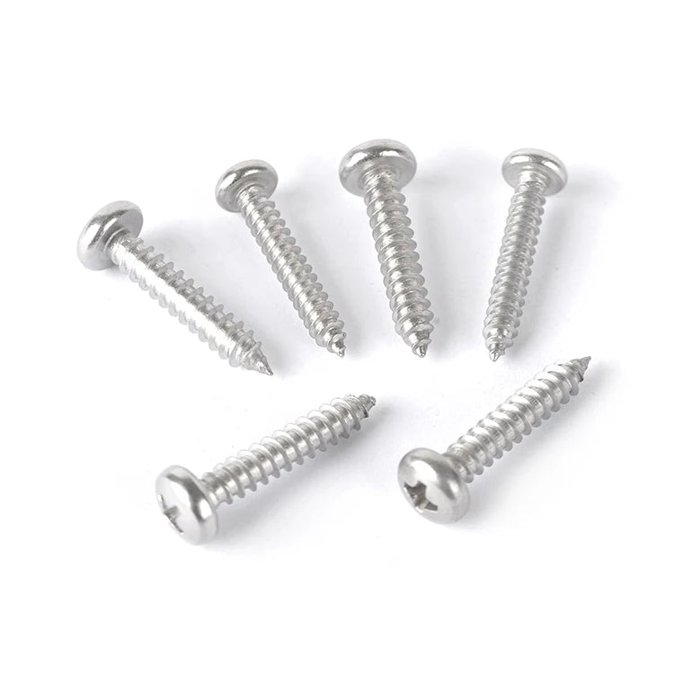 Dongji Free Shipping Shop Retail Packing DIN7981 Cross Head Stainless Steel Self Tapping Screws Pan Head Self Tapping Screw