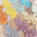 Custom Color 3D Flower Lace Trim 9cm Width Nail-Drilled Lace Collar Cuff Decoration Sewing Accessories for Garments-Made Mesh