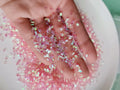 500g Clear Iridescent Crispy Bingsu Beads for Crunchy Slime Iridescent Straw Beads 3D Glitter Slime Supplies