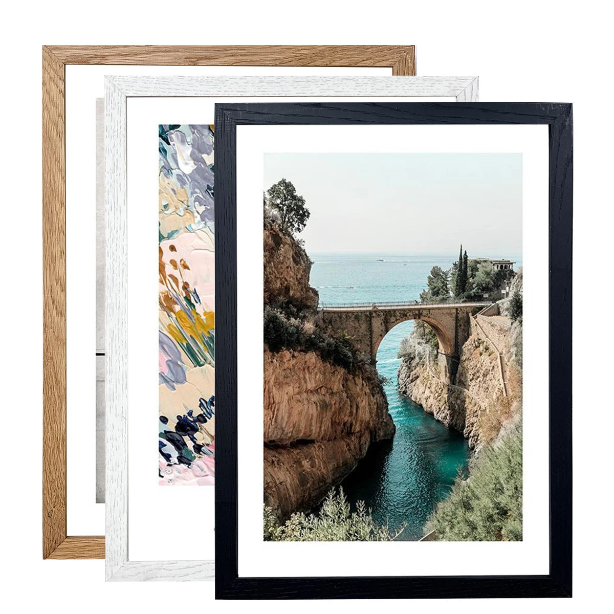 High Quality Contemporary Design Wooden Picture Frame 12x12 12x16 16x20 20x24 A3 A4 Natural Wood Multi-Printing Home Decoration