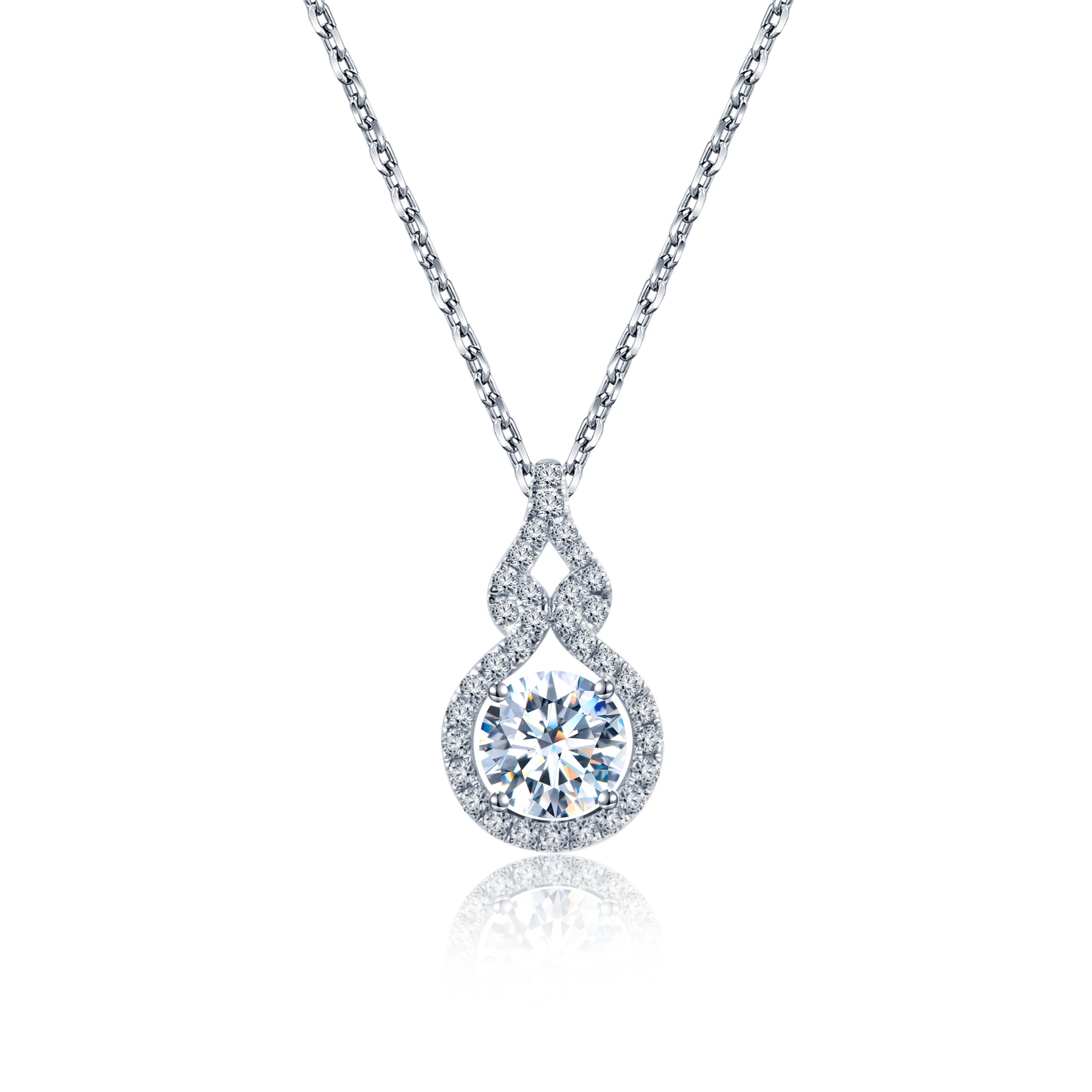 Necklace Jewelry MSN-790 18K Gold Water Drop Lab Grown Diamond Pendant Necklace