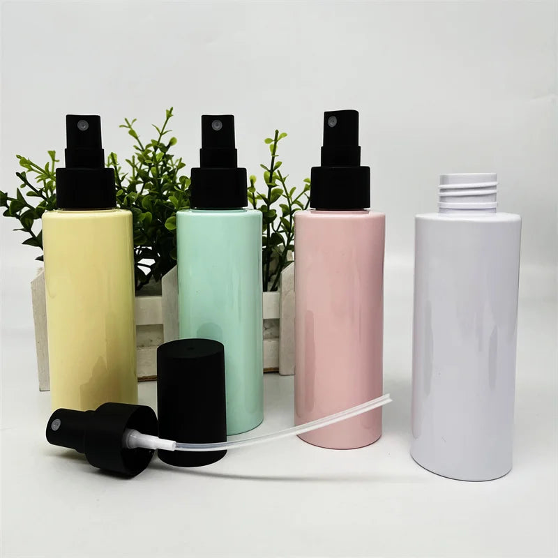 Yellow Luxury  100ml 150ml 200ml  Body Care Alchhol Fine Mist Plastic Pet Cosmetic Mini Custom Spray Bottle with Sprayer