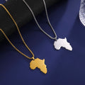 Myshape African Map Pendant Necklaces Men& Women Stainless Steel Cutting Shape Simple Africa Map Jewelry Gift
