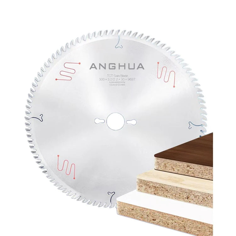 ANGHUA 300mm- 96T Freud Quality ATB TCG Carbide Tipped Circular Saw Blade for Wood MDF  Chipboard  Panel Cutting on Table Saw