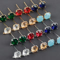 MA12   10pcs/lot Jewelry Accessoriespass REACHnickel Free18k Gold Rhodium Platedcopperglassear Studjewelry Making