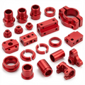 CNC Machined Aluminum Parts CNC Machining Aluminum Precision Anodized Red Aerospace Medical Automotive Custom Service