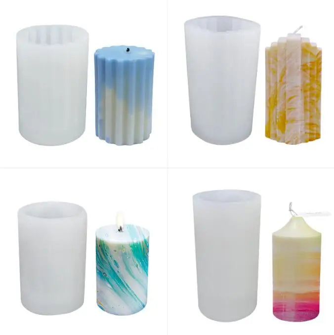 Pillar Candle Silicone Molds for Resin Casting Epoxy Mold for Making Wax Candles Soaps Polymer Clay