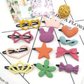 100PCS Sweet Colorful Plastic Star Hair Clips Floral Snap Hairpins for Children Sweet Candy Crown Hair Barrettes Clips for Girls