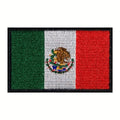 Custom-Made Mexico Flag Logo Twill Iron-on Embroidered Eco-Friendly Felt Patches Heat Cut Border Hook Loop Backing for Clothing