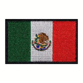 Custom-Made Mexico Flag Logo Twill Iron-on Embroidered Eco-Friendly Felt Patches Heat Cut Border Hook Loop Backing for Clothing