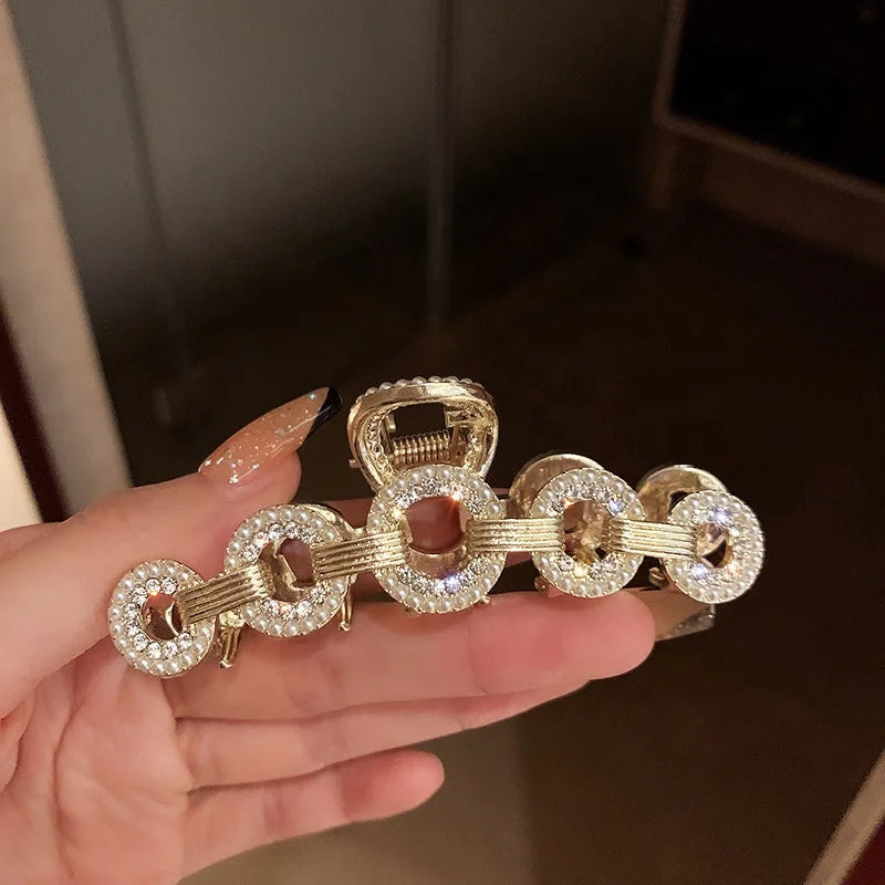 Cute Rhinestone Crystal Pearl Hair Claws for Women Hair Clips Hair Accessories