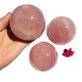 Natural Pink Crystal Ball Rose Quartz Star Flash Sphere Healing Decoration
